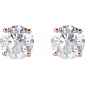 Lab-Grown Diamond Round 4-Prong Lightweight Stud Earrings - Style 652480