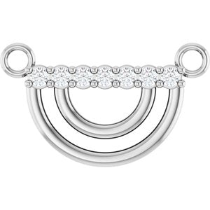 Ladies Natural Diamond Arch Necklace Center (I1, G-H) — 14K White Gold