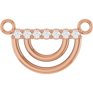 Ladies Natural Diamond Arch Necklace Center (I1, G-H) — 14K Rose Gold