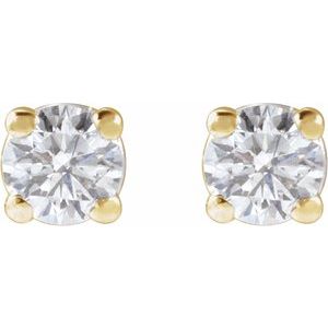 Lab-Grown Diamond Round 4-Prong Lightweight Stud Earrings - Style 652480