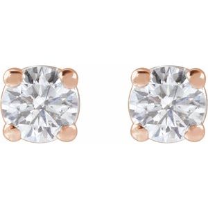 Lab-Grown Diamond Round 4-Prong Lightweight Stud Earrings - Style 652480