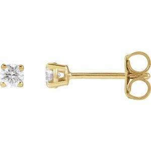 Lab-Grown Diamond Round 4-Prong Lightweight Stud Earrings - Style 652480