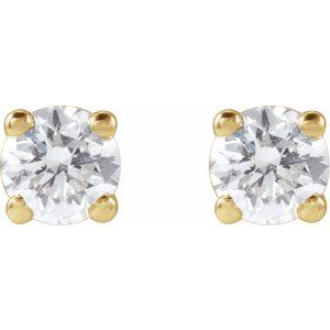 Lab-Grown Diamond Round 4-Prong Lightweight Stud Earrings - Style 652480