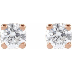 Lab-Grown Diamond Round 4-Prong Lightweight Stud Earrings - Style 652480