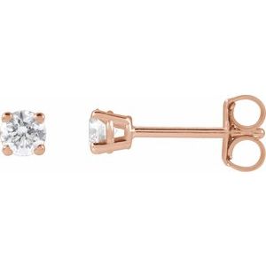 Lab-Grown Diamond Round 4-Prong Lightweight Stud Earrings - Style 652480