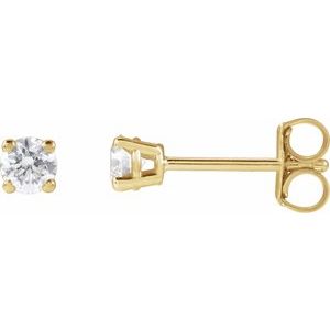Lab-Grown Diamond Round 4-Prong Lightweight Stud Earrings - Style 652480