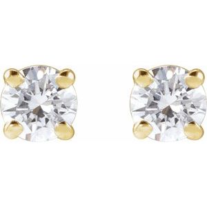 Lab-Grown Diamond Round 4-Prong Lightweight Stud Earrings - Style 652480