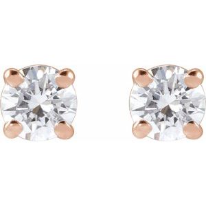 Lab-Grown Diamond Round 4-Prong Lightweight Stud Earrings - Style 652480