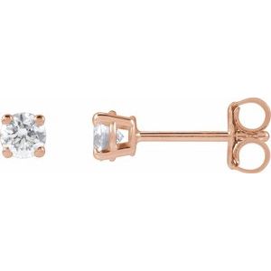 Lab-Grown Diamond Round 4-Prong Lightweight Stud Earrings - Style 652480
