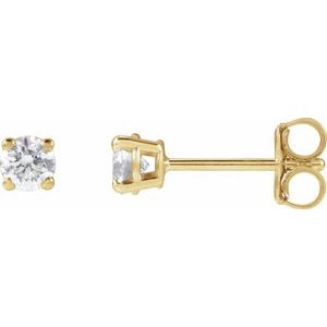 Lab-Grown Diamond Round 4-Prong Lightweight Stud Earrings - Style 652480