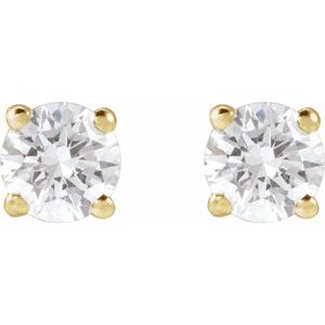 Lab-Grown Diamond Round 4-Prong Lightweight Stud Earrings - Style 652480