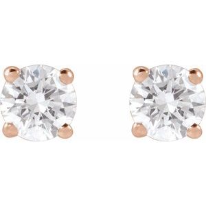 Lab-Grown Diamond Round 4-Prong Lightweight Stud Earrings - Style 652480