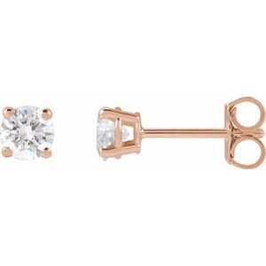 Lab-Grown Diamond Round 4-Prong Lightweight Stud Earrings - Style 652480