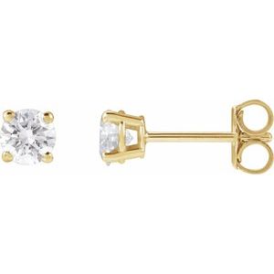 Lab-Grown Diamond Round 4-Prong Lightweight Stud Earrings - Style 652480
