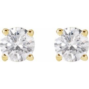 Lab-Grown Diamond Round 4-Prong Lightweight Stud Earrings - Style 652480