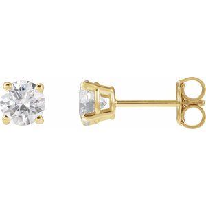 Lab-Grown Diamond Round 4-Prong Lightweight Stud Earrings - Style 652480