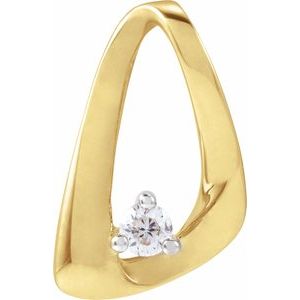 Ladies Natural Diamond Freeform Pendant — 14K Yellow Gold