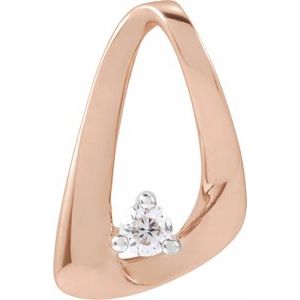 Ladies Natural Diamond Freeform Pendant — 14K Rose Gold