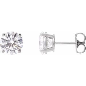 Lab-Grown Diamond Round 4-Prong Lightweight Stud Earrings - Style 652480