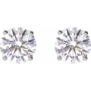 Lab-Grown Diamond Round 4-Prong Lightweight Stud Earrings - Style 652480