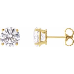 Lab-Grown Diamond Round 4-Prong Lightweight Stud Earrings - Style 652480