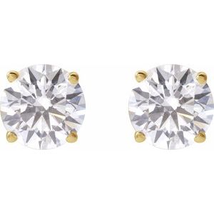 Lab-Grown Diamond Round 4-Prong Lightweight Stud Earrings - Style 652480