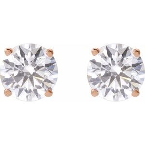 Lab-Grown Diamond Round 4-Prong Lightweight Stud Earrings - Style 652480
