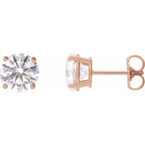 Lab-Grown Diamond Round 4-Prong Lightweight Stud Earrings - Style 652480