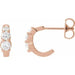 Ladies Natural Diamond Hoop Earrings (I1, G-H) — 14K Rose Gold