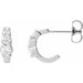 Ladies Natural Diamond Hoop Earrings (I1, G-H) — 14K White Gold