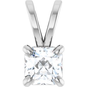 Ladies Natural Diamond Pendant (Si2-Si3, Ghi) — 14K White Gold