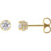 Ladies Natural Diamond Hidden Halo-Style Stud Earrings — 14K Yellow Gold