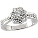 Ladies 1 1/8 Natural Diamond Cluster Ring (I1, G-H) — 14K White Gold