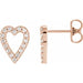 Ladies Natural Diamond Heart Earrings (I1, G-H) — 14K Rose Gold