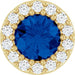 Ladies Natural Blue Sapphire Natural Diamond Halo-Style Pendant (I1, G-H) — 14K Yellow Gold