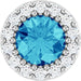 Ladies Natural Blue Zircon Natural Diamond Halo-Style Pendant (I1, G-H) — 14K White Gold