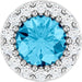 Ladies Natural Aquamarine Natural Diamond Halo-Style Pendant (Si2-Si3, G-H) — Platinum