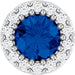 Ladies Natural Blue Sapphire Natural Diamond Halo-Style Pendant (I1, G-H) — Sterling Silver