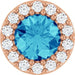 Ladies Natural Blue Zircon Natural Diamond Halo-Style Pendant (I1, G-H) — 14K Rose Gold