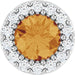 Ladies Natural Citrine Natural Diamond Halo-Style Pendant (I1, G-H) — 14K White Gold