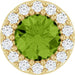 Ladies Natural Peridot Natural Diamond Halo-Style Pendant (I1, G-H) — 14K Yellow Gold