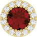 Ladies Natural Mozambique Garnet Natural Diamond Halo-Style Pendant (I1, G-H) — 14K Yellow Gold