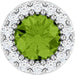 Ladies Natural Peridot Natural Diamond Halo-Style Pendant (I1, G-H) — 14K White Gold