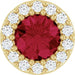 Ladies Natural Ruby Natural Diamond Halo-Style Pendant (I1, G-H) — 14K Yellow Gold