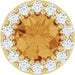 Ladies Natural Citrine Natural Diamond Halo-Style Pendant (I1, G-H) — 14K Yellow Gold