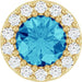 Ladies Natural Blue Zircon Natural Diamond Halo-Style Pendant (I1, G-H) — 14K Yellow Gold