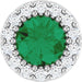 Ladies Natural Emerald Natural Diamond Halo-Style Pendant (Si2-Si3, G-H) — Platinum