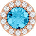 Ladies Natural Aquamarine Natural Diamond Halo-Style Pendant (I1, G-H) — 14K Rose Gold