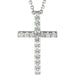 Ladies Natural Diamond Petite Cross Necklace (I1, G-H) — 14K White Gold