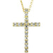 Ladies Natural Diamond Petite Cross Necklace (I1, G-H) — 14K Yellow Gold